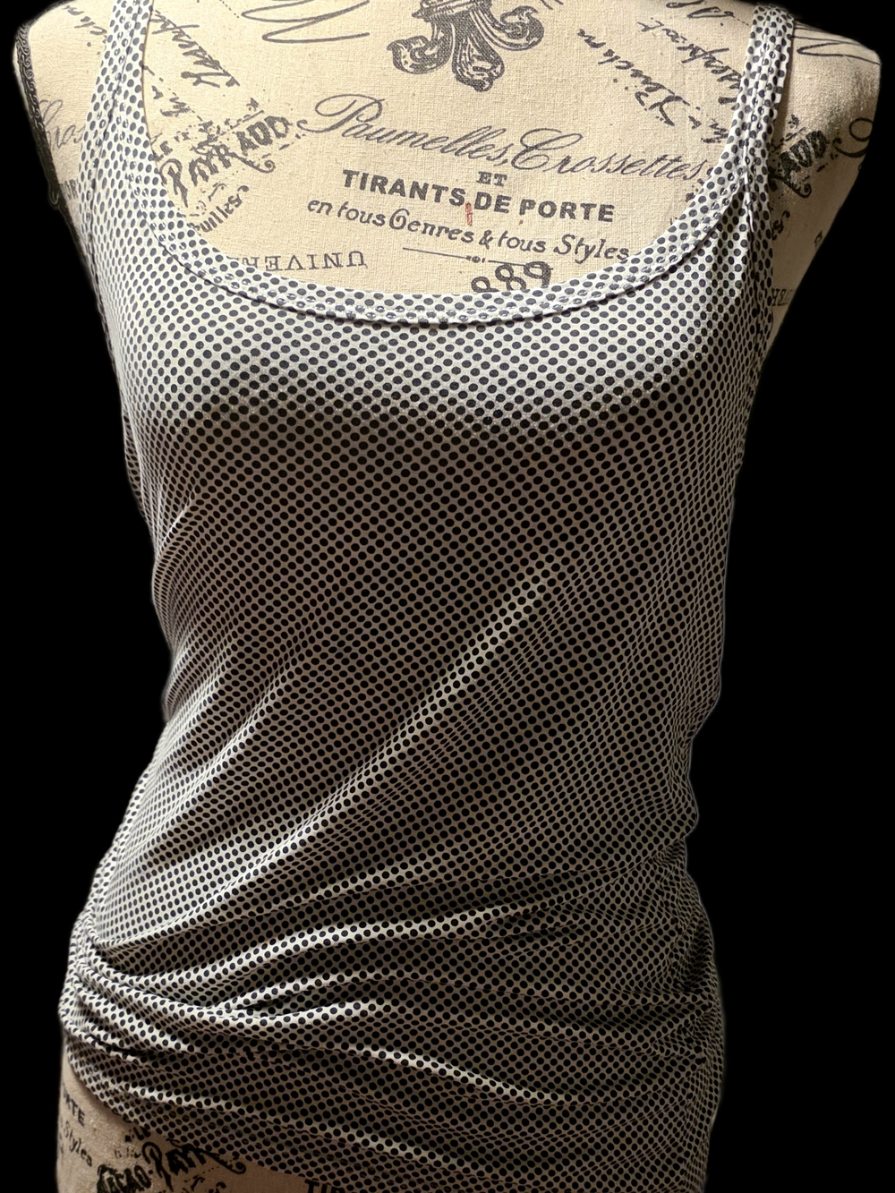 Women’s JOCKEY  Polka Dot Tank Top - Black & White Small (Fits Like M)